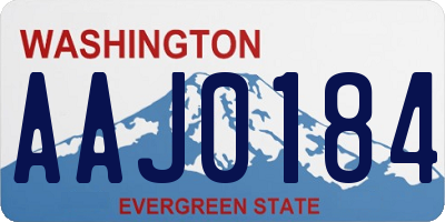WA license plate AAJ0184