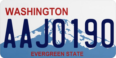 WA license plate AAJ0190