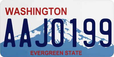 WA license plate AAJ0199