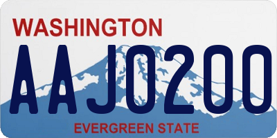 WA license plate AAJ0200