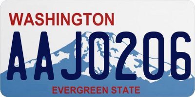 WA license plate AAJ0206