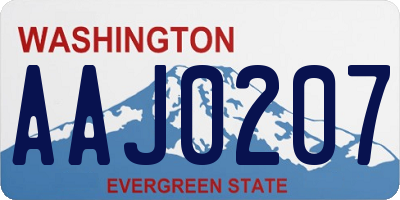 WA license plate AAJ0207