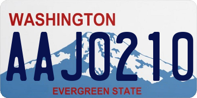 WA license plate AAJ0210