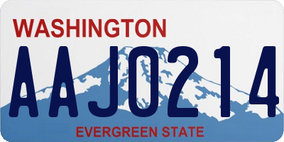 WA license plate AAJ0214