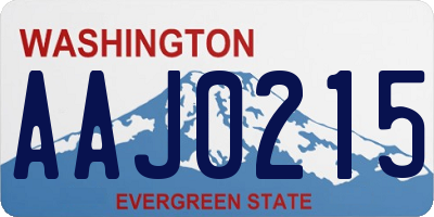 WA license plate AAJ0215