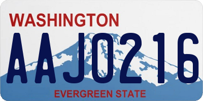 WA license plate AAJ0216
