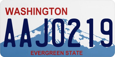 WA license plate AAJ0219