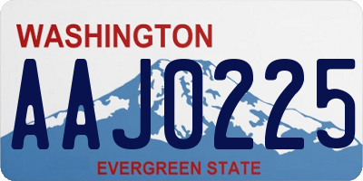 WA license plate AAJ0225