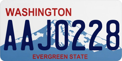 WA license plate AAJ0228