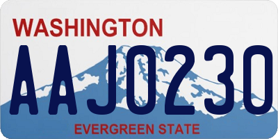 WA license plate AAJ0230