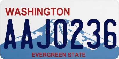 WA license plate AAJ0236