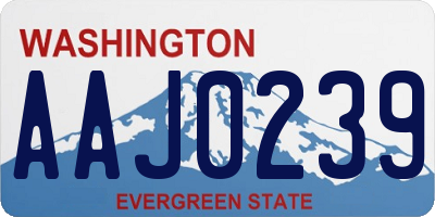 WA license plate AAJ0239