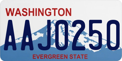 WA license plate AAJ0250