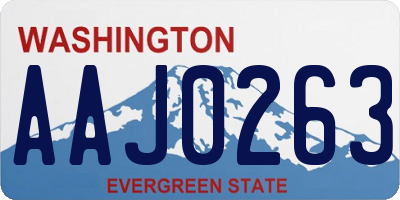 WA license plate AAJ0263