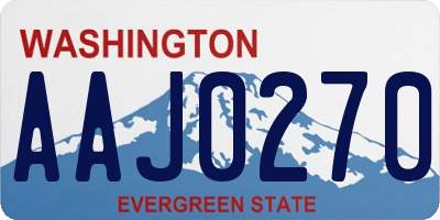 WA license plate AAJ0270