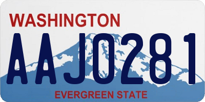 WA license plate AAJ0281