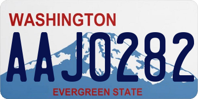WA license plate AAJ0282