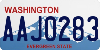 WA license plate AAJ0283