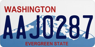 WA license plate AAJ0287