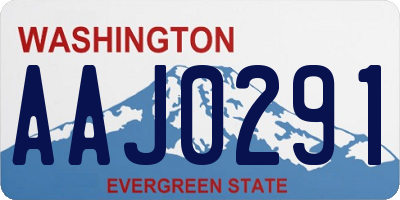 WA license plate AAJ0291