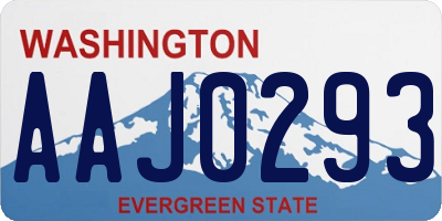 WA license plate AAJ0293