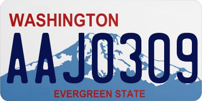 WA license plate AAJ0309