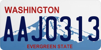 WA license plate AAJ0313