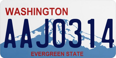 WA license plate AAJ0314