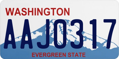 WA license plate AAJ0317