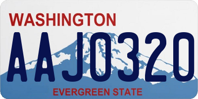 WA license plate AAJ0320