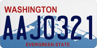 WA license plate AAJ0321