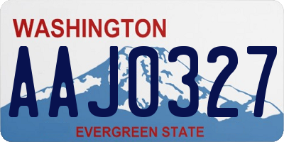 WA license plate AAJ0327