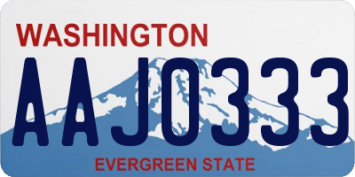 WA license plate AAJ0333