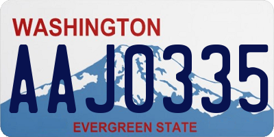 WA license plate AAJ0335