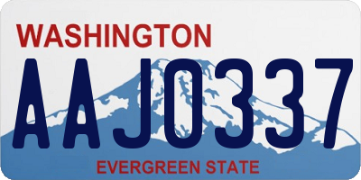 WA license plate AAJ0337