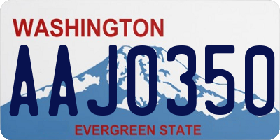 WA license plate AAJ0350