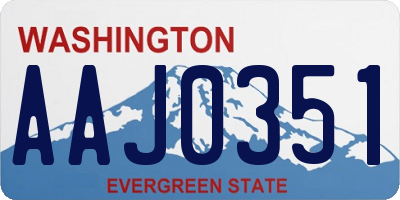 WA license plate AAJ0351