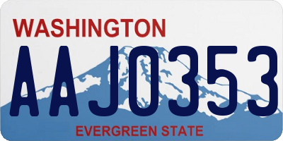 WA license plate AAJ0353