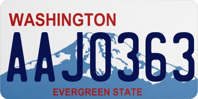 WA license plate AAJ0363