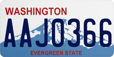 WA license plate AAJ0366
