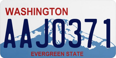 WA license plate AAJ0371