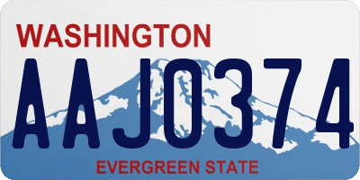 WA license plate AAJ0374