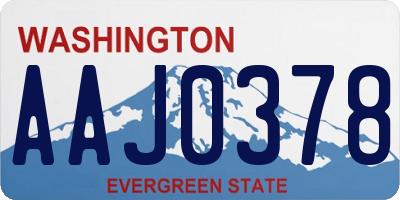 WA license plate AAJ0378