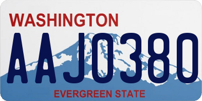 WA license plate AAJ0380