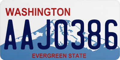WA license plate AAJ0386