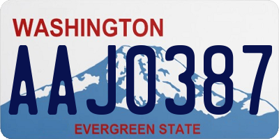 WA license plate AAJ0387