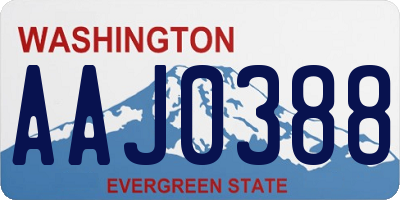 WA license plate AAJ0388