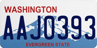 WA license plate AAJ0393