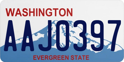 WA license plate AAJ0397
