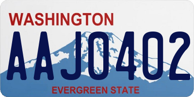 WA license plate AAJ0402